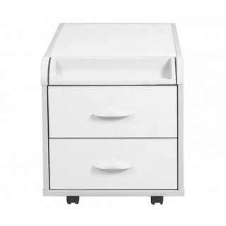 Тумба Дэми ТУВ-09 подкатная на 2 ящика с пеналом белый/белый